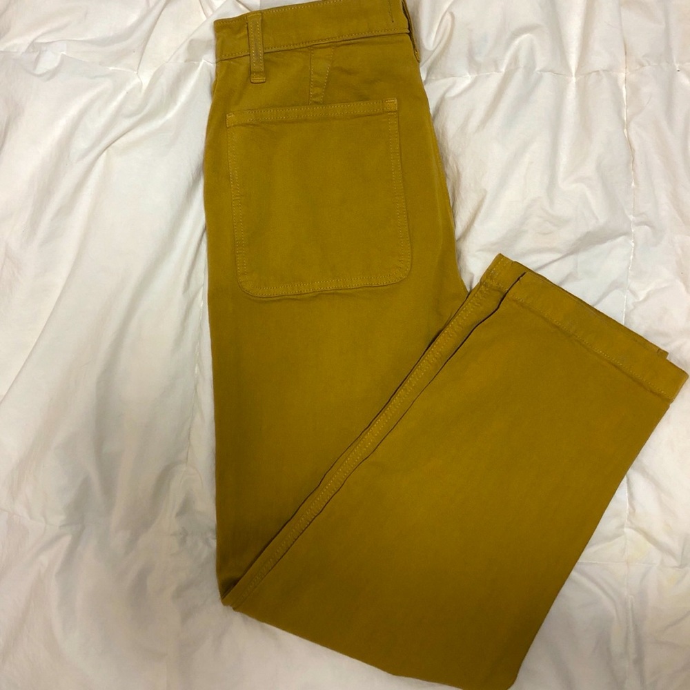 Madewell mustard cotton trouser